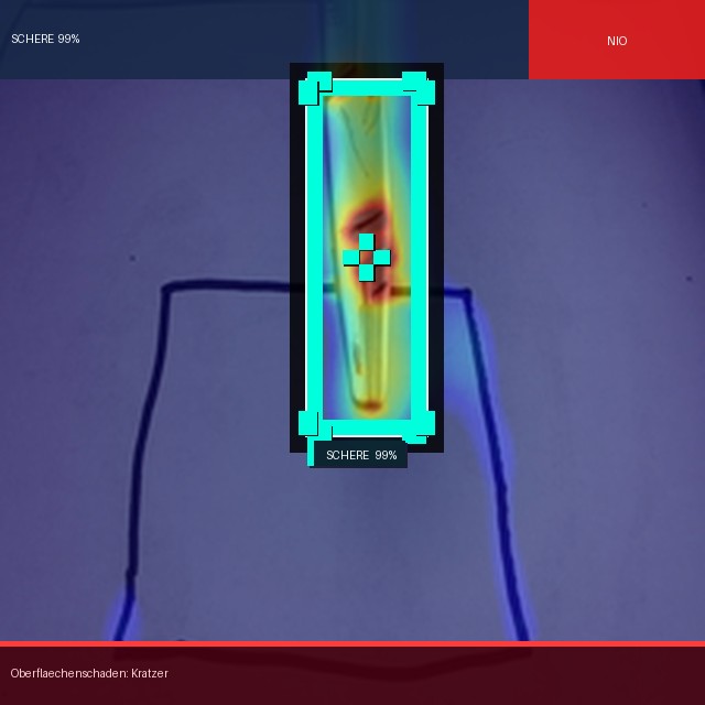 KI-Auswertung mit Defekterkennung an einem chirurgischen Instrument